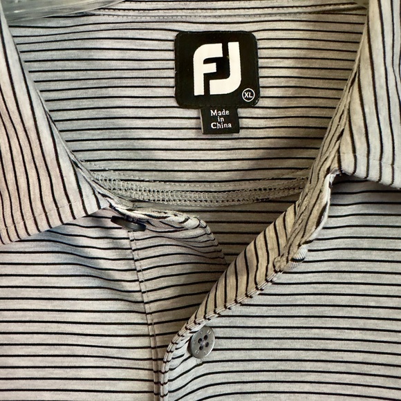 FootJoy Men's Striped Black and Gray Golf Polo Shirt‎ Performance Size XL - Picture 3 of 5